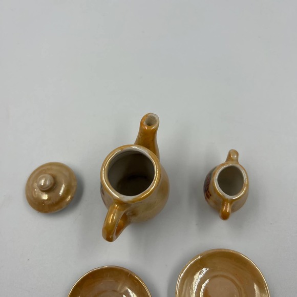 Vintage Miniature Tea Set Pitcher Sugar Cup Saucer Made In Occupies Japan - Picture 6 of 9